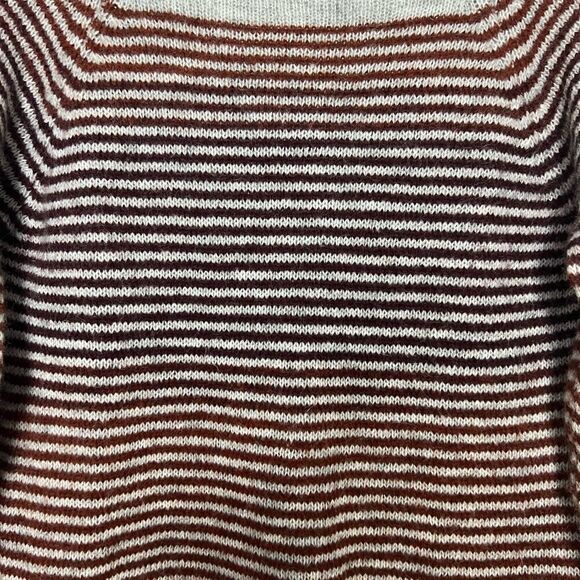 Cocogio Grey Burgundy Gradient Stripe Long Sleeve Wool Mohair Sweater Size Large - Picture 5 of 9